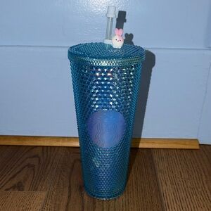 NWT Starbucks Asia Release Blue Studded Tumbler with Bunny Straw Topper 24oz